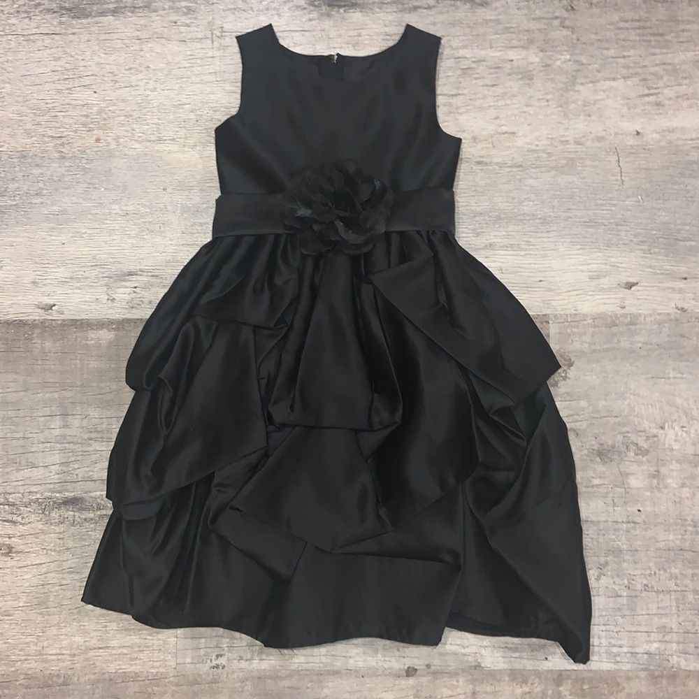 Girls Satiny Ruffled Dress